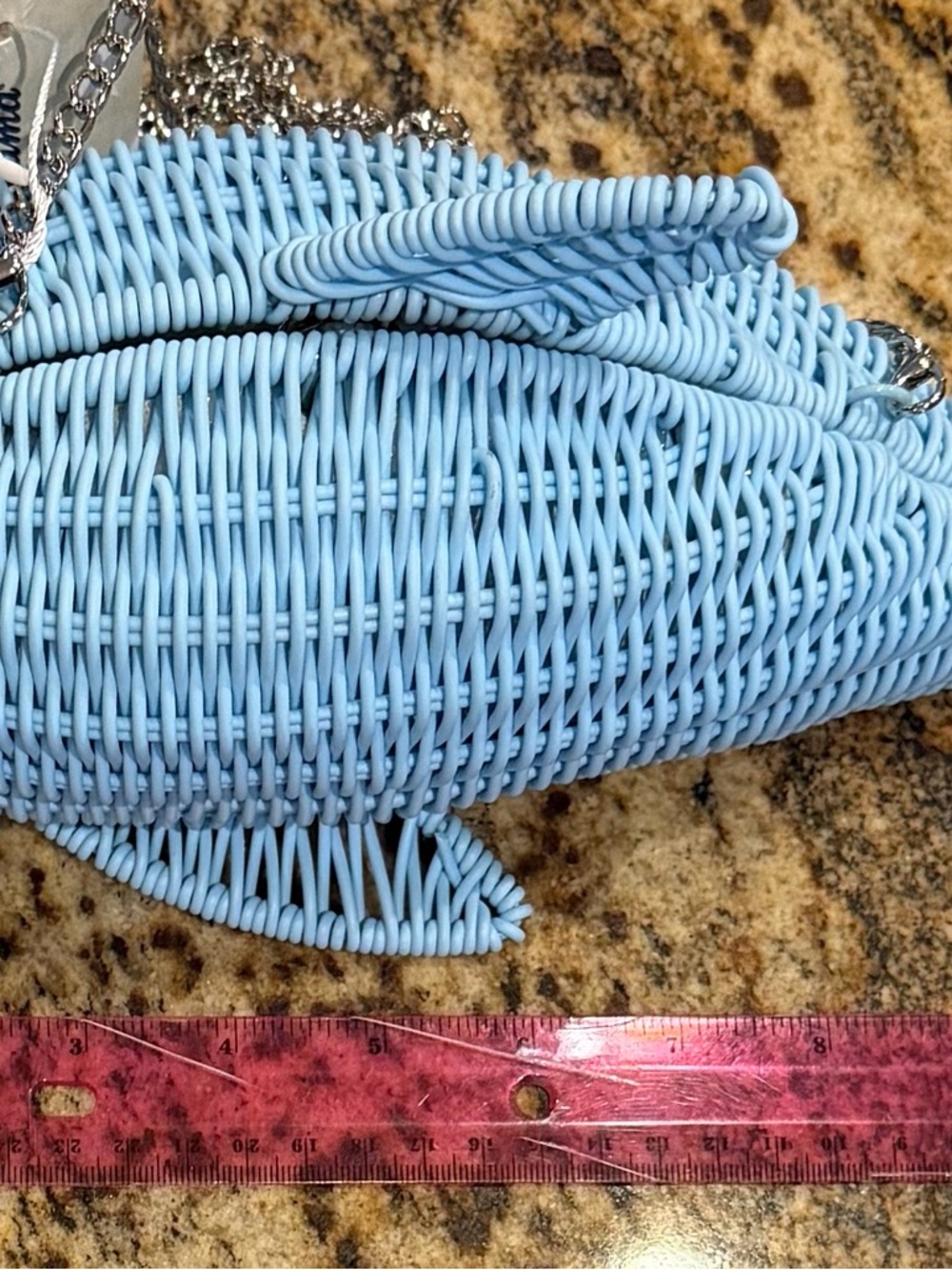 Tommy Bahama Blue Wicker Dolphin Crossbody/Clutch NWT - Picture 3 of 3
